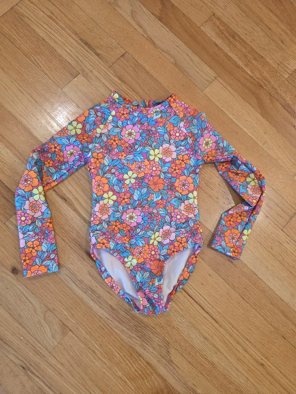 Cat & Jack Floral Rashguard Long Sleeve Swimsuit